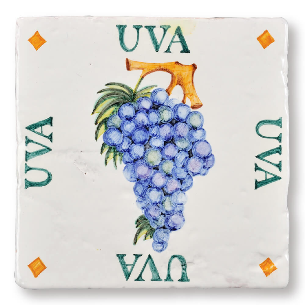 ティピカルスパニッシュデザインタイル グレープ（手書き）