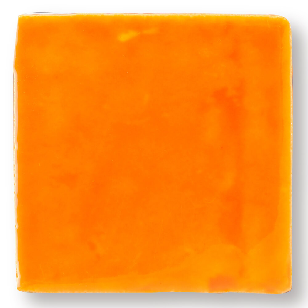 スペインタイル オレンジ（無地釉薬）