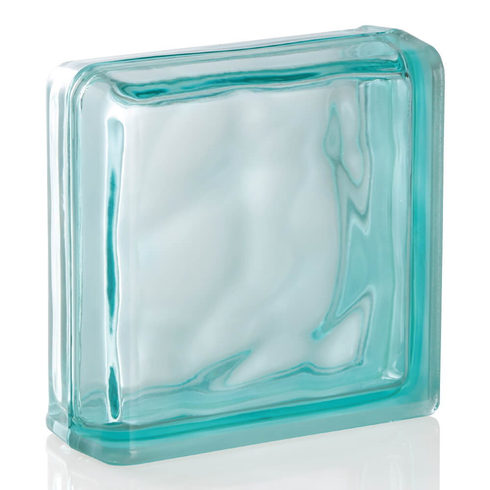ガラスブロック ブライトターコイズ2面